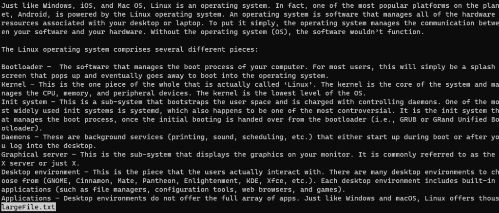 less command example